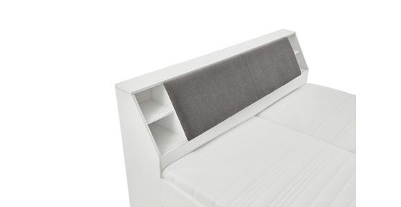 BETT 180/200 cm  in Grau, Weiß  - Weiß/Grau, KONVENTIONELL, Holzwerkstoff/Textil (180/200cm) - Carryhome