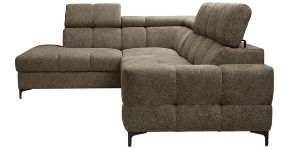 ECKSOFA in Struktur Dunkelgrün  - Dunkelgrün/Schwarz, MODERN, Textil/Metall (212/254cm) - Carryhome