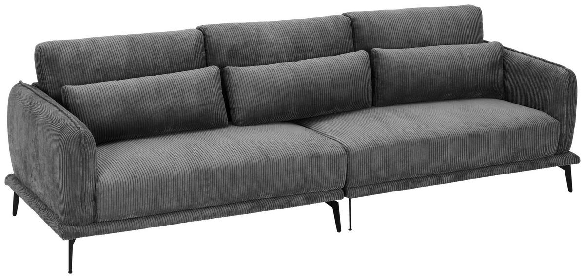 HÁROMÜLÉSES KANAPÉ textil szürke  - fekete/szürke, Design, textil/fém (260/81/89cm) - Livetastic