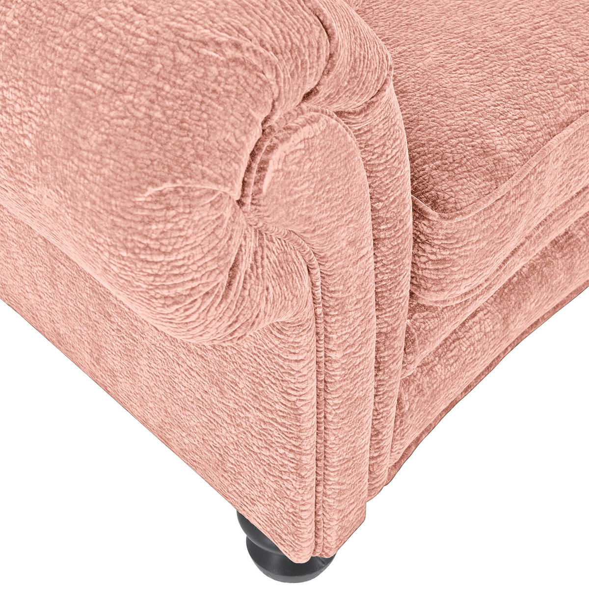 MEGASOFA Chenille Altrosa  - Schwarz/Altrosa, ROMANTIK / LANDHAUS, Holz/Textil (276/81/140cm) - Landscape