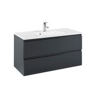 Bază Cu Lavoar 100 cm - alb/grafit, Design, piatră/material pe bază de lemn (100cm) - Held