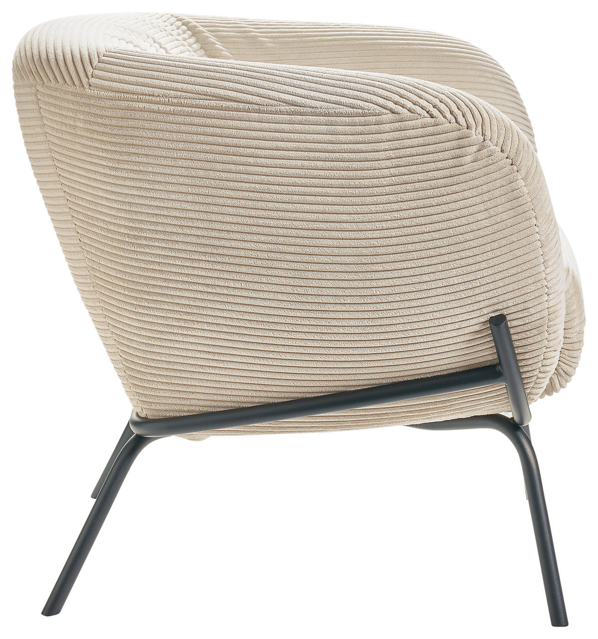 COCKTAILSESSEL Cord Creme, Naturfarben    - Creme/Schwarz, Design, Textil/Metall (79/71/74cm)