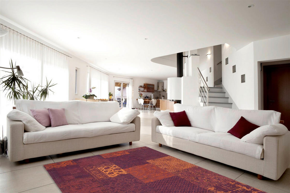 FLACHWEBETEPPICH  Wohnzimmer 80/150 cm Rot rechteckig  - Rot, Basics, Textil (80/150cm) - Kayoom