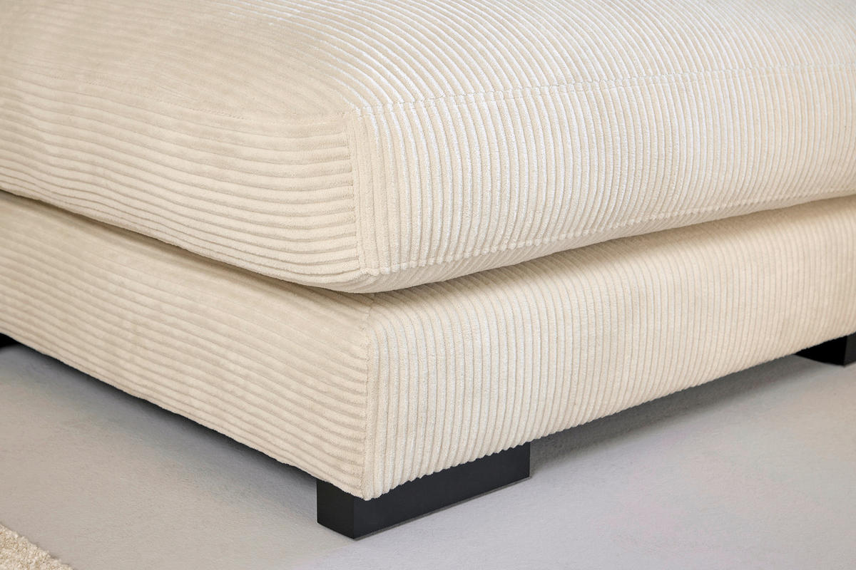 ECKSOFA  RELAX ASPEN CORNER M-R EU Weiß, Ecru Cord  - Ecru/Schwarz, MODERN, Holz/Textil (271/166cm) - Livetastic