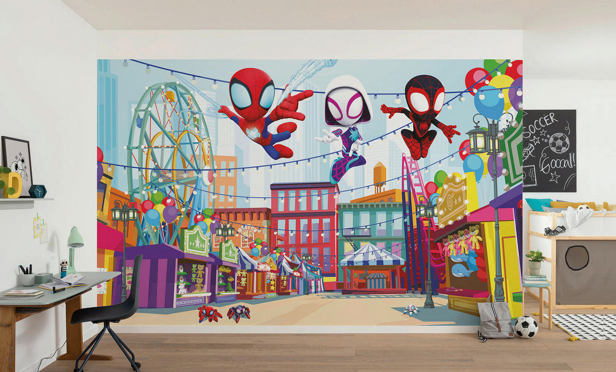 FOTOTAPETE SPIDEY AND HIS AMAZING FRIENDS  - Naturfarben, Design, Textil (400/250cm) - Marvel