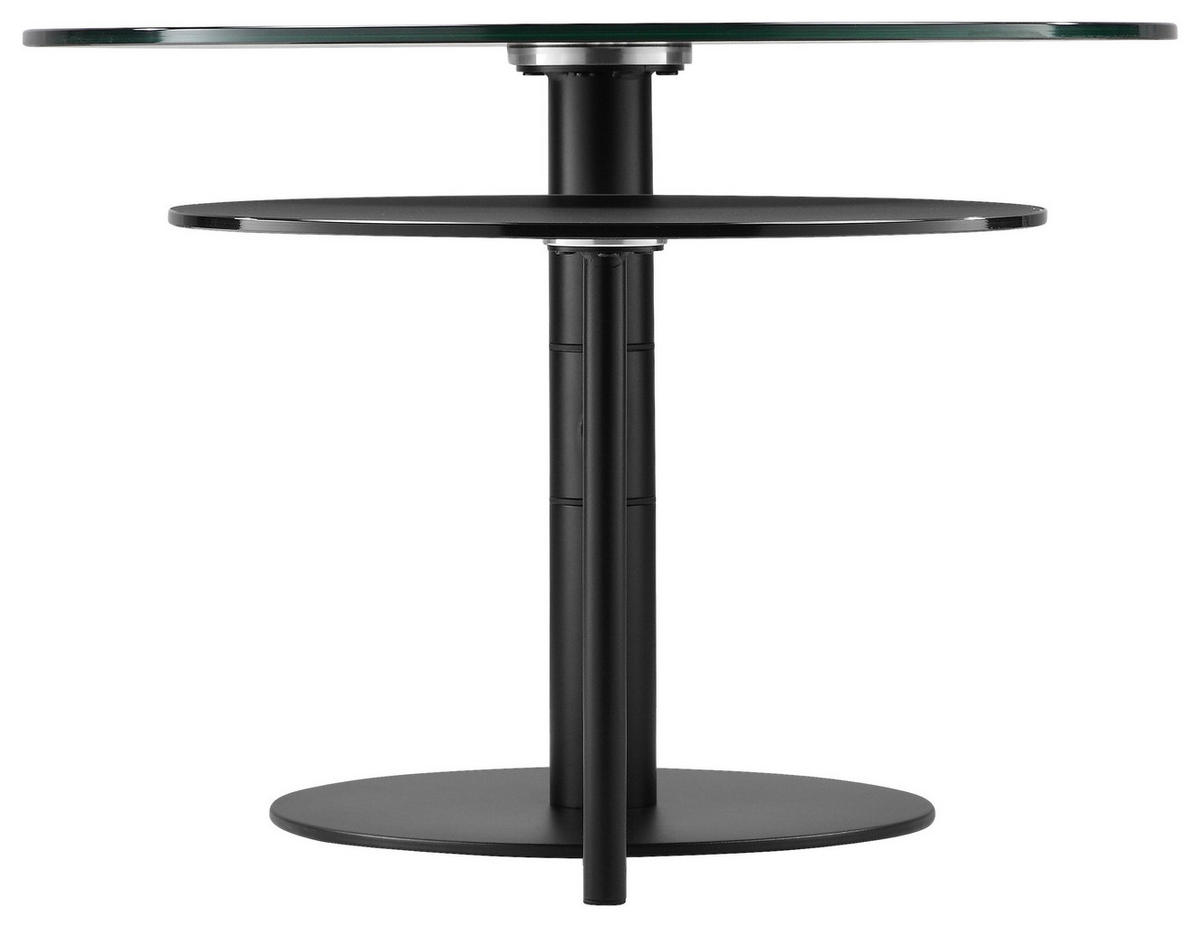 COUCHTISCH in Metall, Glas 87,5/65/45 cm  - Schwarz, Design, Glas/Metall (87,5/65/45cm) - Carryhome