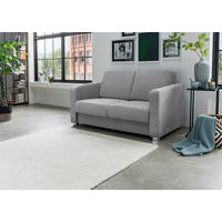 SCHLAFSOFA in Textil Silberfarben  - Chromfarben/Silberfarben, Basics, Kunststoff/Textil (159/88/87cm) - Livetastic