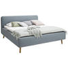POLSTERBETT 180/200 cm  in Hellblau  - Eichefarben/Hellblau, Design, Holz/Textil (180/200cm) - Livetastic