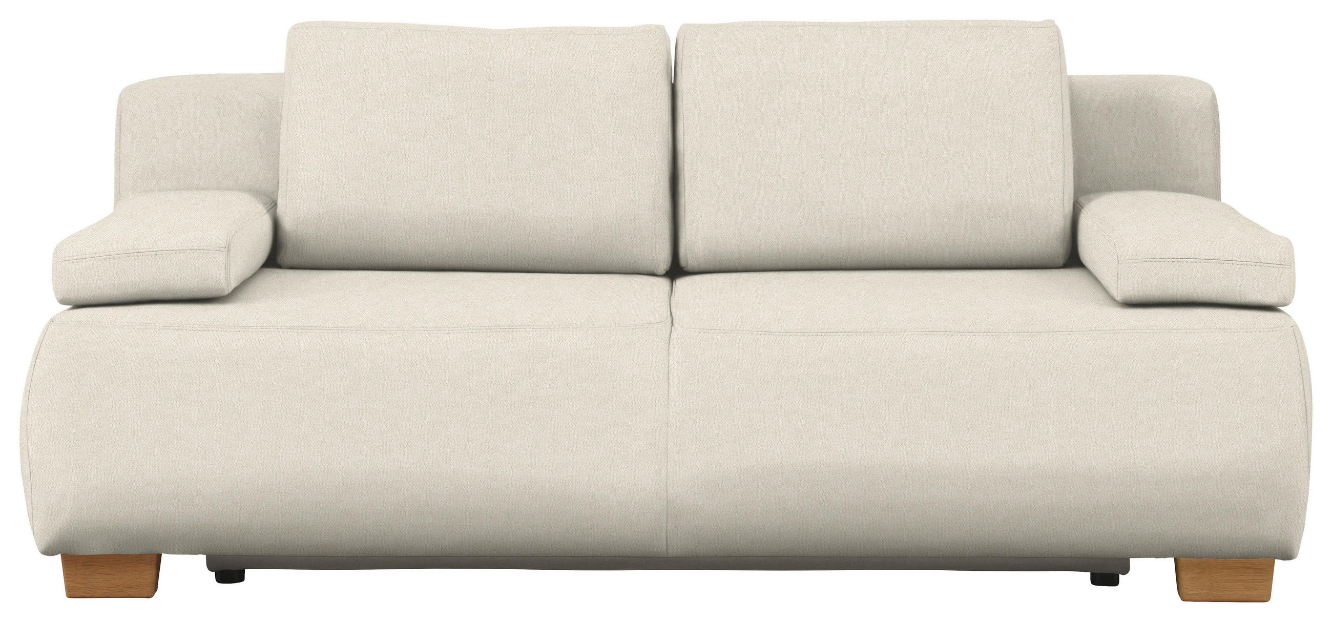 BOXSPRINGSOFA in Webstoff Naturfarben  - Naturfarben, Modern, Holz/Textil (205/93/108cm) - Venda