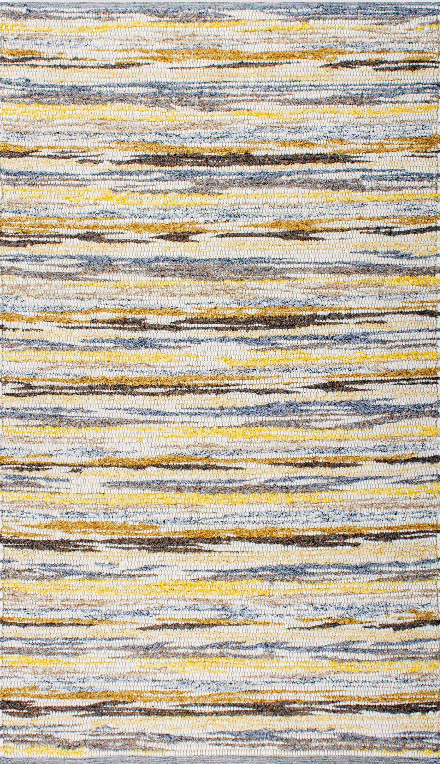 RUČNE TKANÝ KOBEREC, 170/230 cm, žltá, sivá - žltá/sivá, Konventionell, textil (170/230cm) - Linea Natura