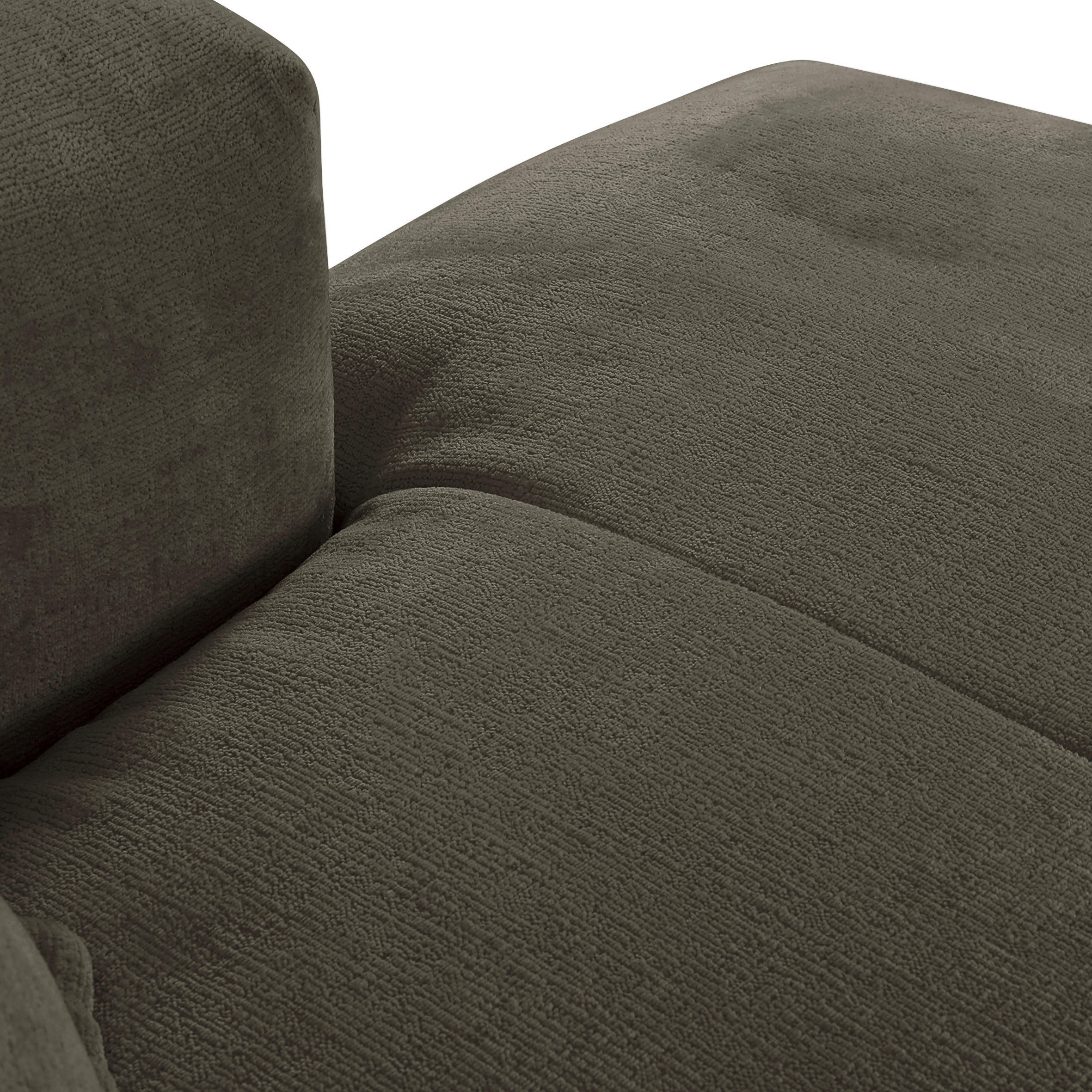 ECKSOFA Dunkelgrau Chenille  - Dunkelgrau/Schwarz, Design, Kunststoff/Textil (280/175cm) - Landscape