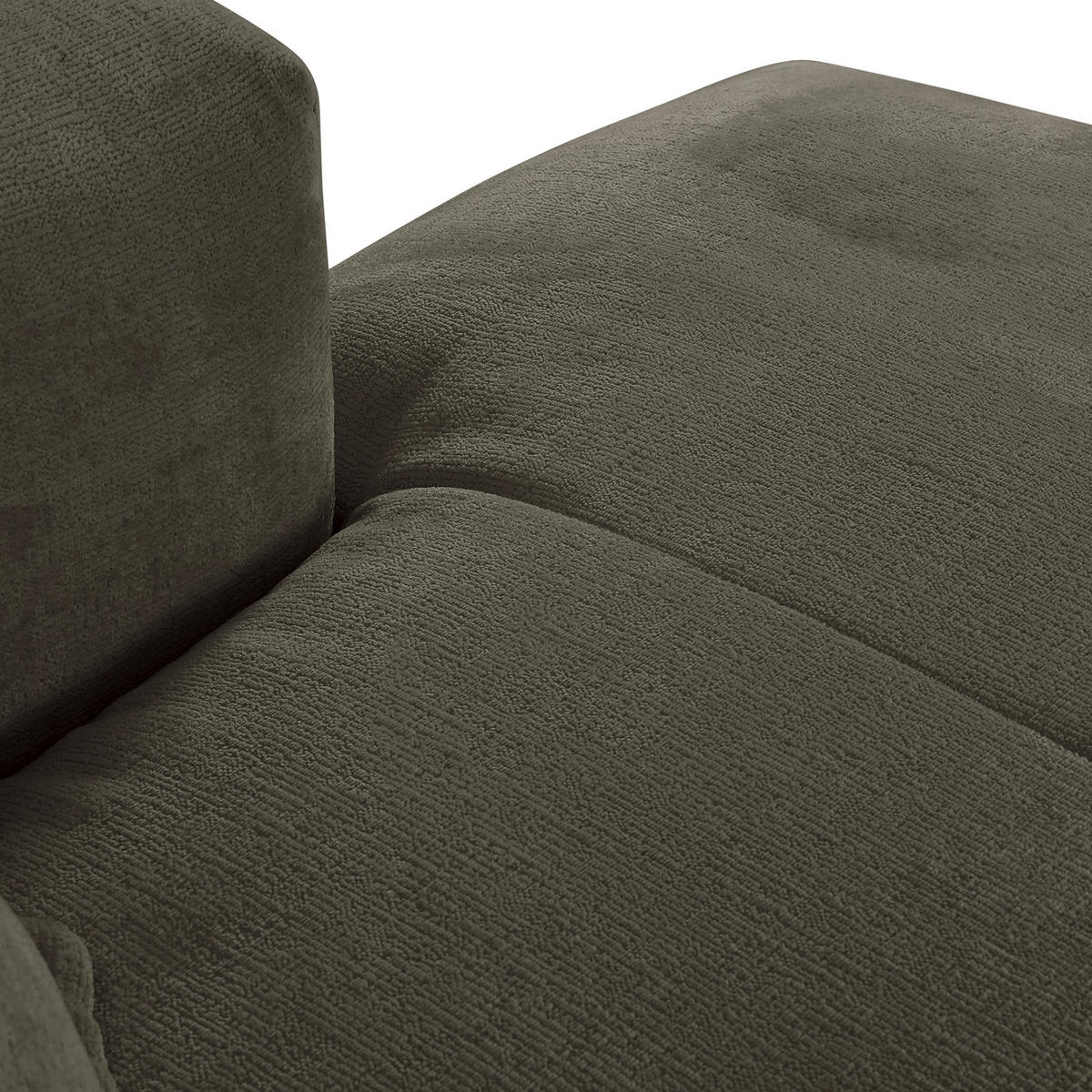 ECKSOFA Dunkelgrau Chenille  - Dunkelgrau/Schwarz, Design, Kunststoff/Textil (280/175cm) - Landscape