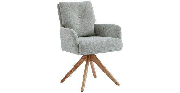 ARMLEHNSTUHL in Webstoff - Eichefarben/Beige, Design, Holz/Textil (60,5/88/67cm) - Novel