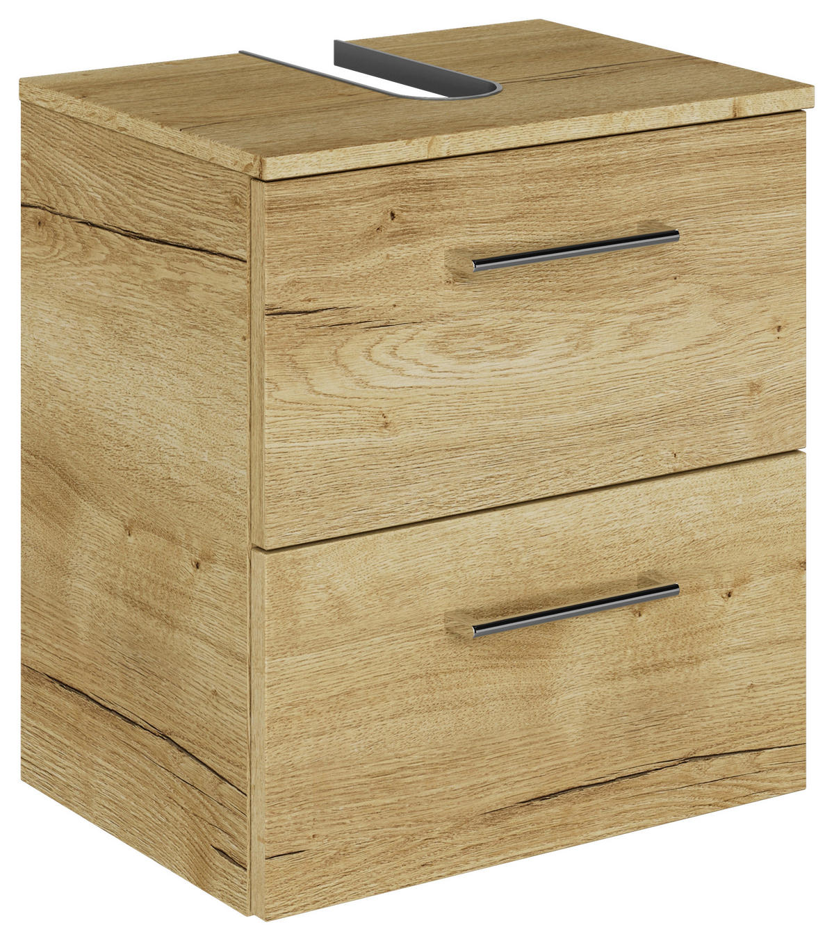 WASCHBECKENUNTERSCHRANK 45/49,8/33,3 cm  - Chromfarben/Wildeiche, KONVENTIONELL, Holzwerkstoff/Metall (45/49,8/33,3cm) - Sadena