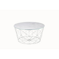 DOHÁNYZÓASZTAL fém, üveg 80/80/45 cm   - krómszínű/fehér, Design, üveg/fém (80/80/45cm) - Livetastic