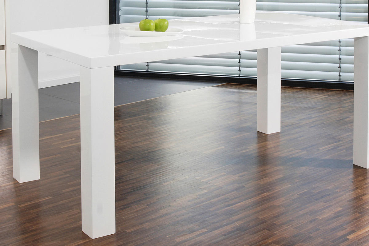 ESSTISCH rechteckig Weiß Hochglanz  - Weiß Hochglanz, MODERN, Holzwerkstoff (180/90/76cm) - Livetastic