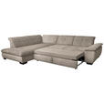 ECKSOFA in Cord Graubraun  - Graubraun/Schwarz, Design, Textil/Metall (242/313cm) - Xora