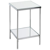 BEISTELLTISCH 28/28/46 cm Chromfarben quadratisch  - Chromfarben, Trend, Glas/Metall (28/28/46cm)