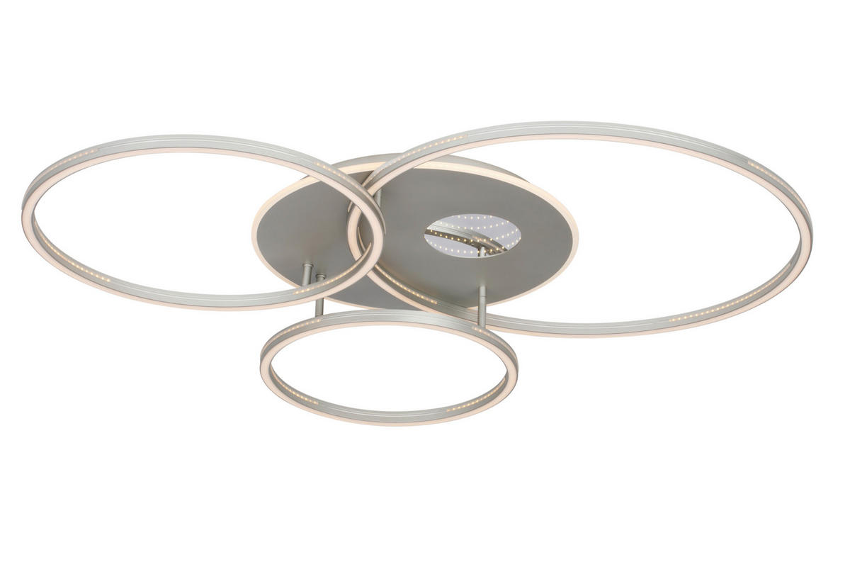LED-DECKENLEUCHTE Oria 111/86/13 cm  - Nickelfarben, Design, Kunststoff/Metall (111/86/13cm) - Novel
