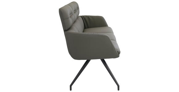 SITZBANK 200/91/70 cm Echtleder Schwarz, Dunkelgrau  - Dunkelgrau/Schwarz, Design, Leder/Metall (200/91/70cm) - Dieter Knoll
