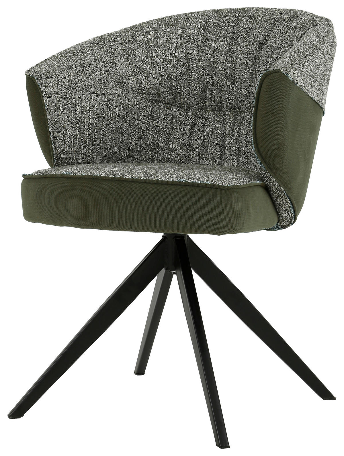 ARMLEHNSTUHL  in Eisen Webstoff, Mikrofaser  - Schwarz/Grün, Design, Textil/Metall (61/82,5/62,5cm) - Novel