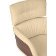 ARMLEHNSTUHL  Lederauswahl, Wippfunktion, Sitzfläche 360° drehbar, automatische Rückholfunktion  Echtleder  - Beige/Walnussfarben, Design, Leder/Holz (62/92/66cm) - Dieter Knoll