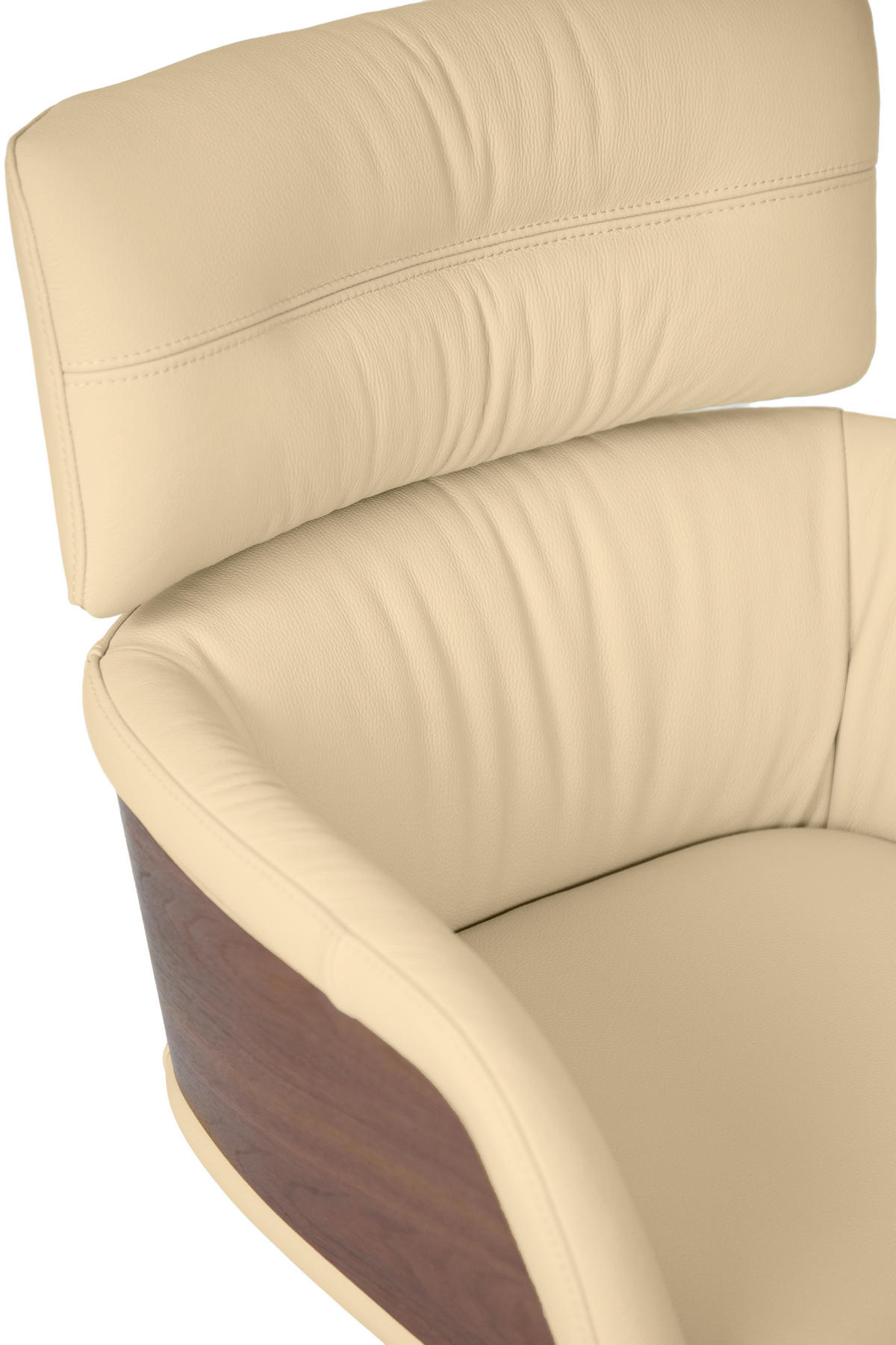 ARMLEHNSTUHL  in Eisen Echtleder pigmentiert  - Beige/Walnussfarben, Design, Leder/Holz (62/92/66cm) - Dieter Knoll