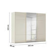 SCHWEBETÜRENSCHRANK 242/223/68 cm 3-türig Champagner  - Champagner, KONVENTIONELL, Glas/Holzwerkstoff (242/223/68cm) - Novel