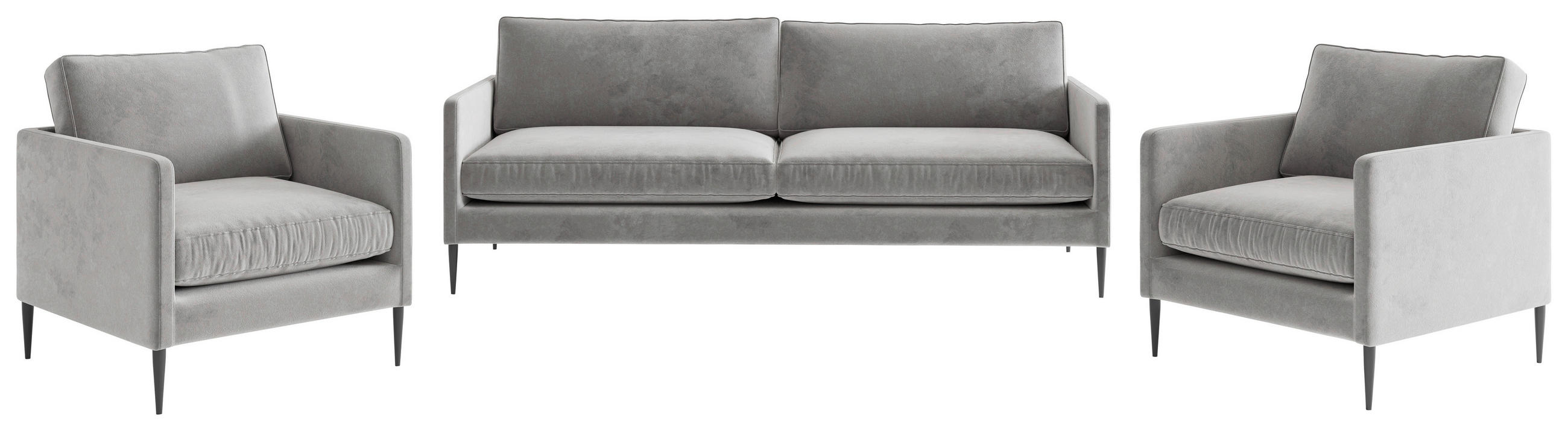 SOFFGRUPP i flatväv ljusgrå  - stålfärgad/ljusgrå, Design, metall/textil (210/80/58cm) - Livetastic