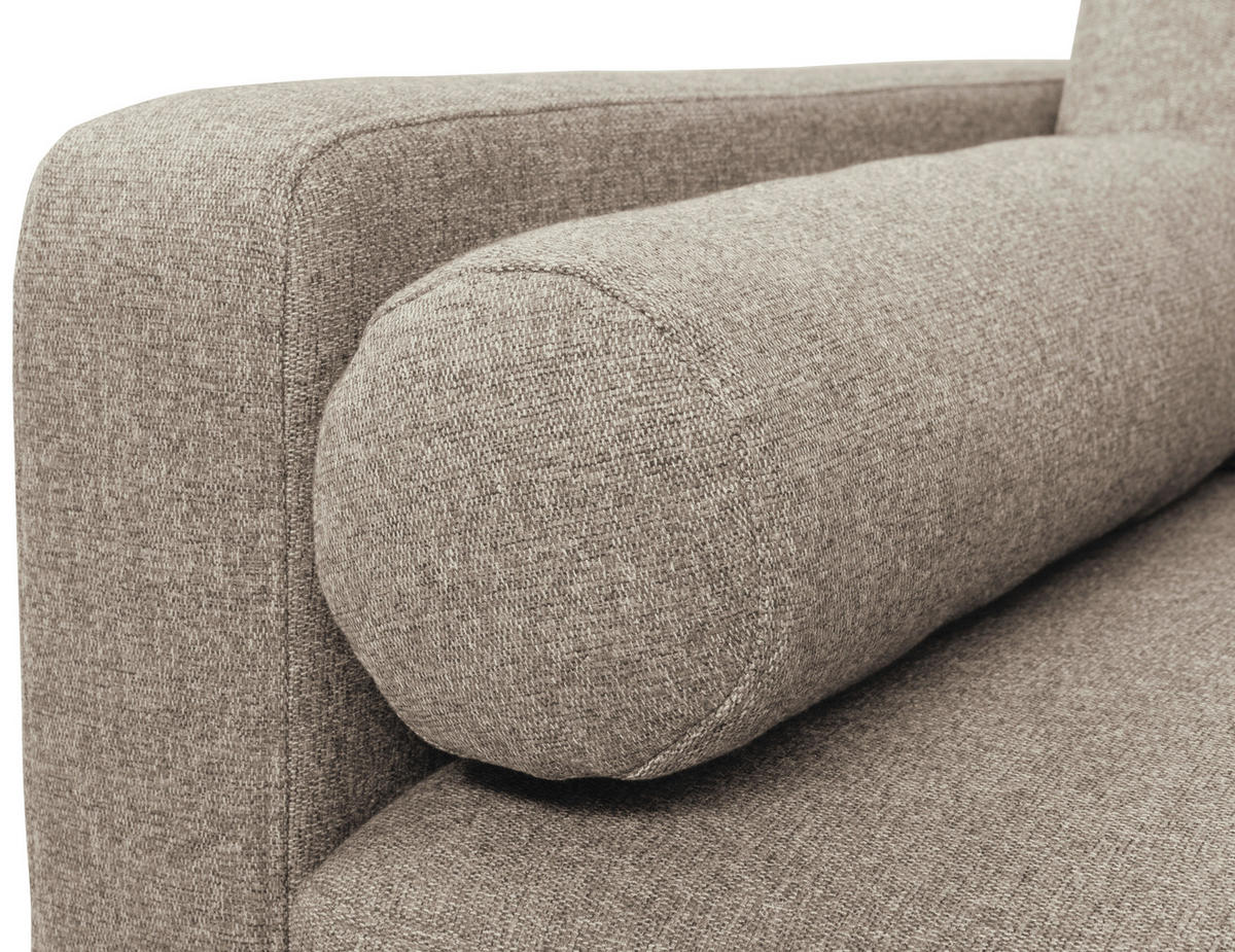 ECKSOFA in Chenille Beige  - Beige/Schwarz, Konventionell, Holz/Textil (223/157cm) - MID.YOU