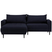ECKSOFA Schwarz Flachgewebe  - Schwarz, Design, Holz/Textil (160/215cm) - Stylife