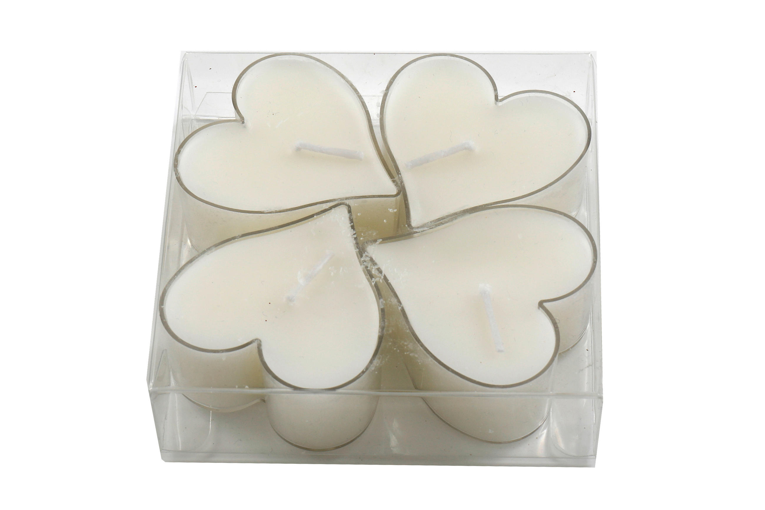 SADA ČAJOVÝCH SVIEČOK 4 kus 4 kus - Basics, kov/prírodné materiály (3/6cm)