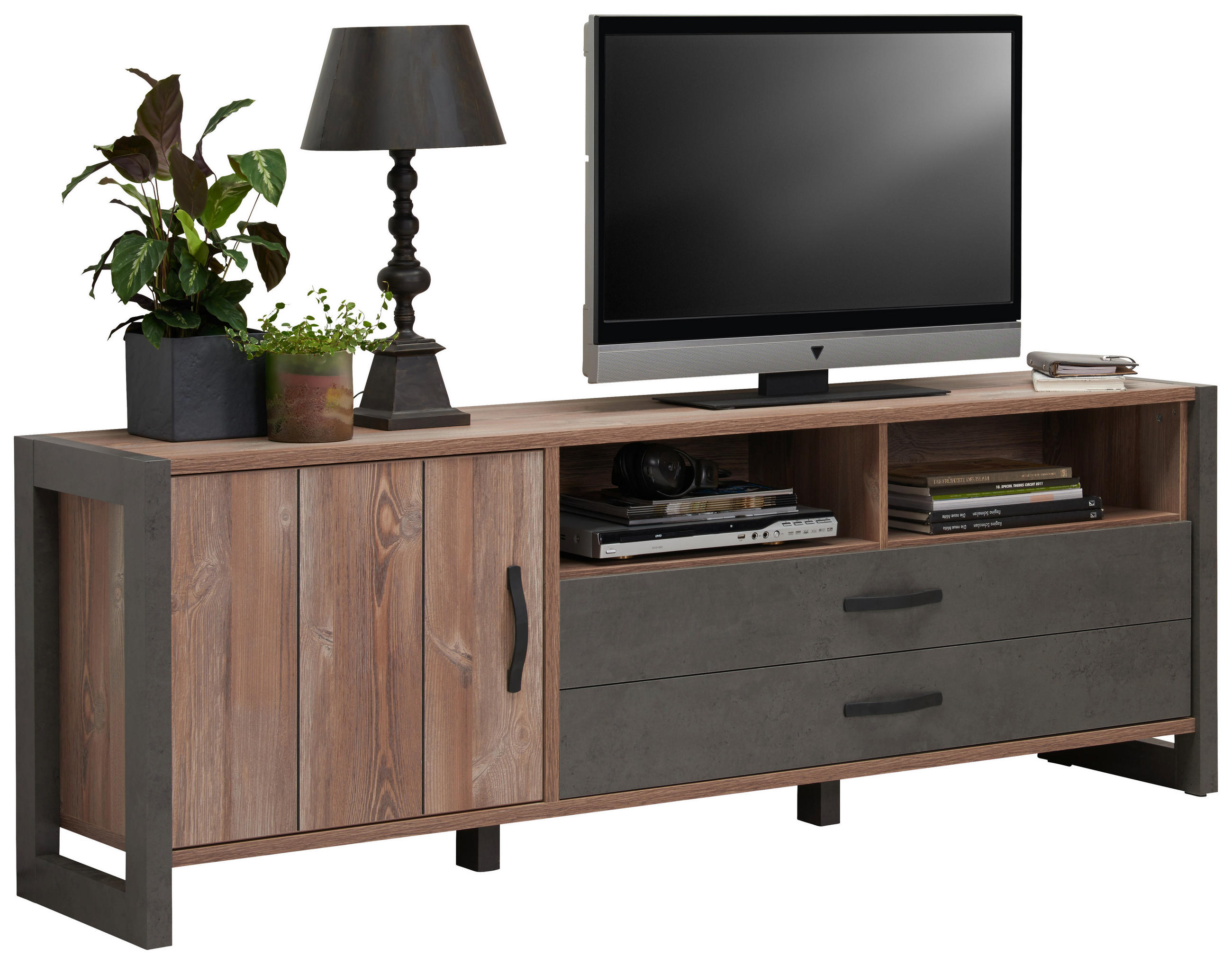 TV-ELEMENT 189,5/67,8/43,1 cm - Dunkelgrau/Schwarz, Trend, Holzwerkstoff/Kunststoff (189,5/67,8/43,1cm) - Carryhome