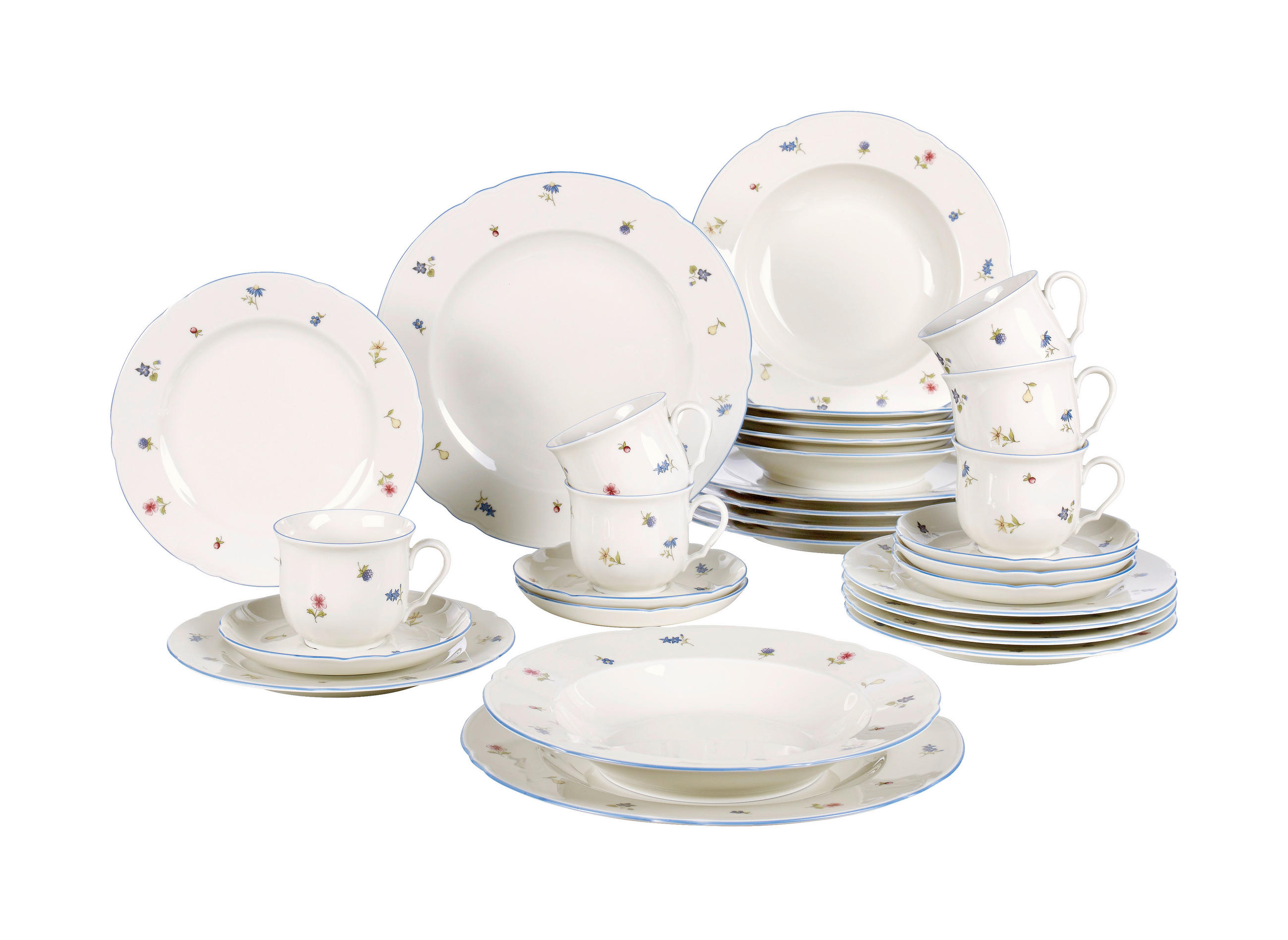 KOMBINOVANÁ SOUPRAVA, 30dílné, porcelán - bílá, Basics, keramika - Seltmann Weiden