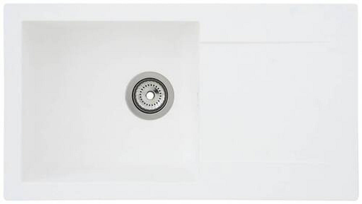SPÜLE 1712DENVER78X44W  - Weiß, Trend, Glas/Kunststoff (78/17/43,5cm) - Respekta