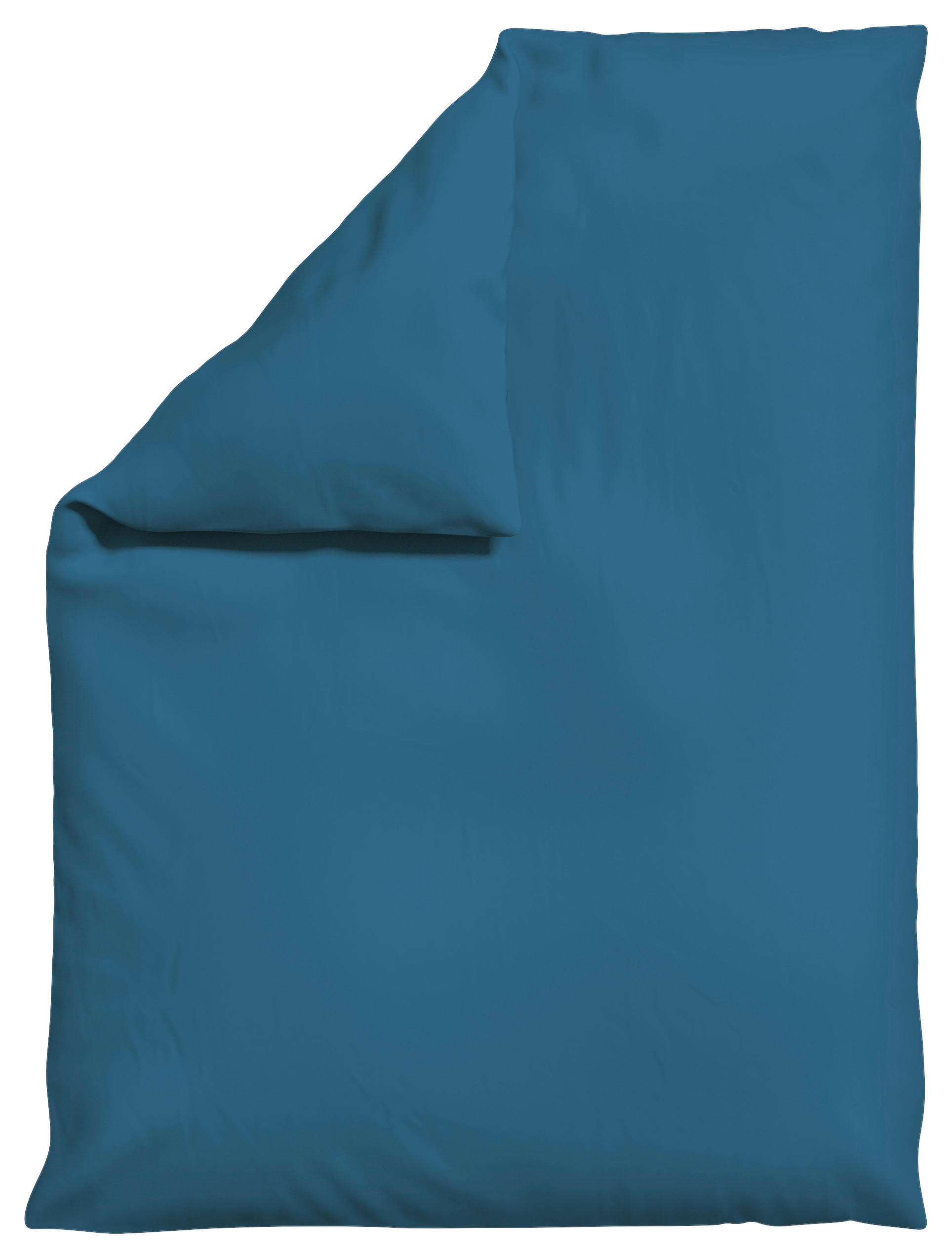 Schlafgut Bettdeckenbezug Woven Satin Blau 155x220 cm