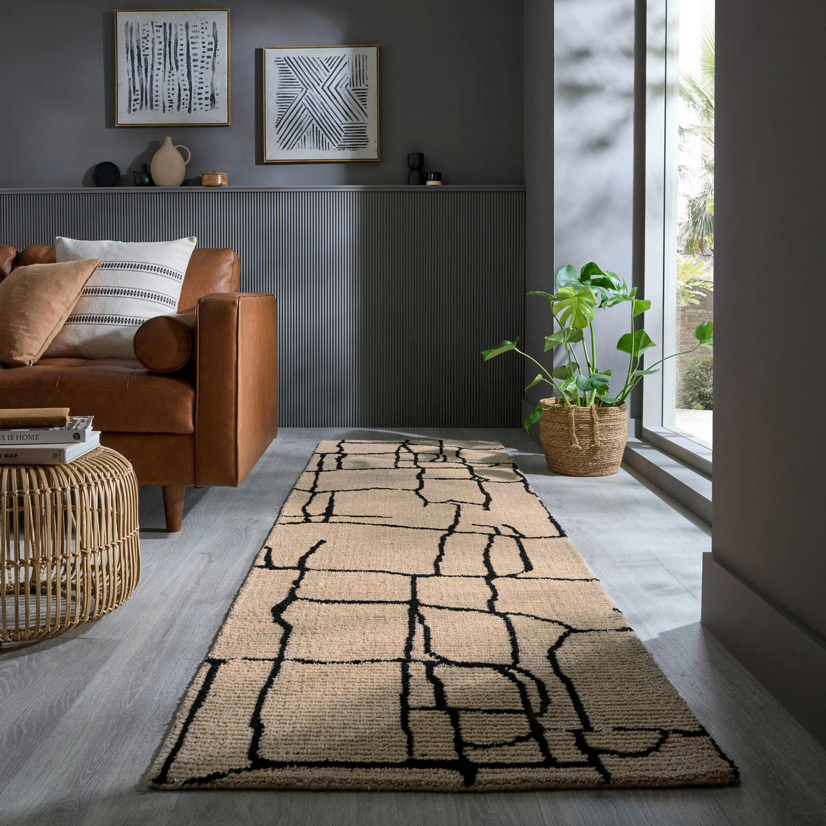 BEHÚŇ, 80/300 cm, krémová - krémová, Modern, textil (80/300cm) - Flair Rugs