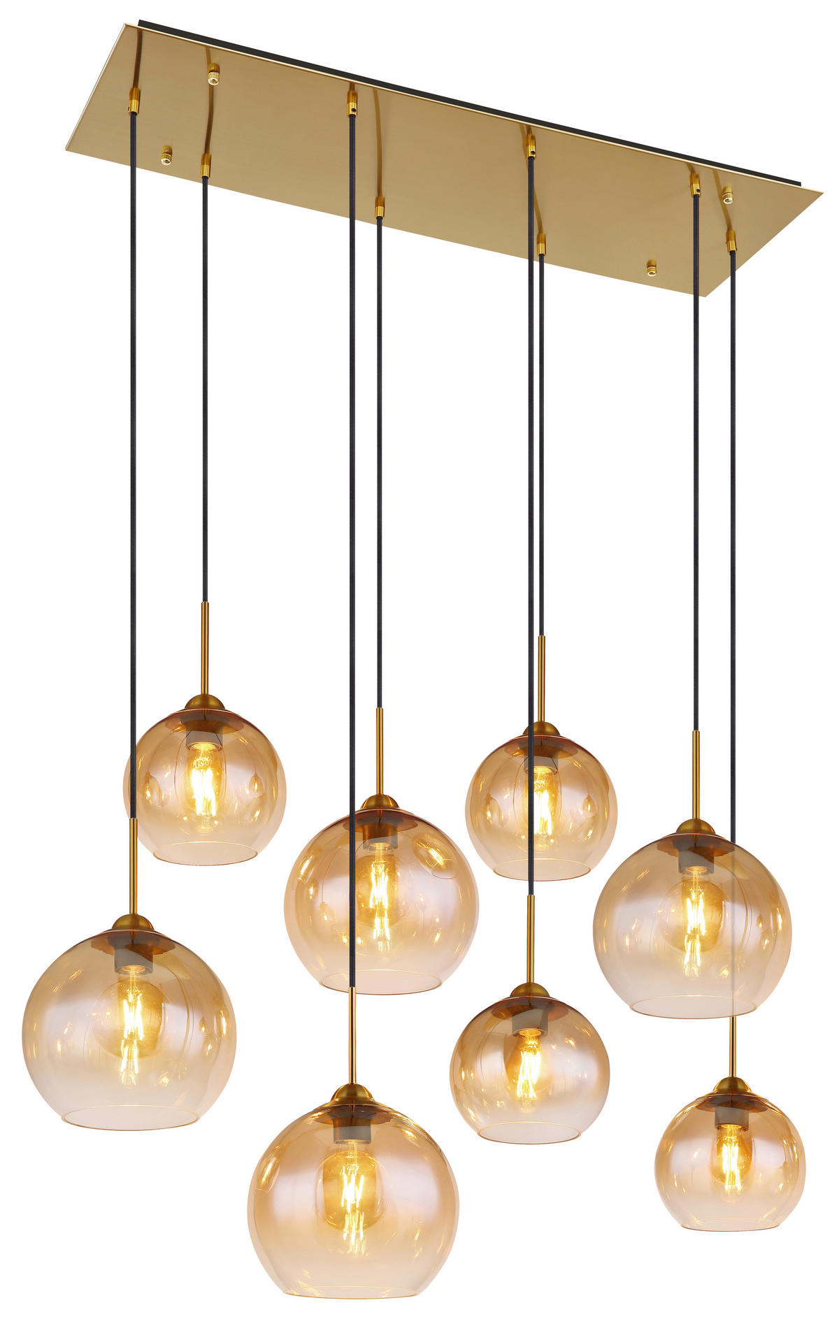 HÄNGELEUCHTE 106/46/150 cm   - Klar/Messingfarben, Design, Glas/Metall (106/46/150cm) - Globo