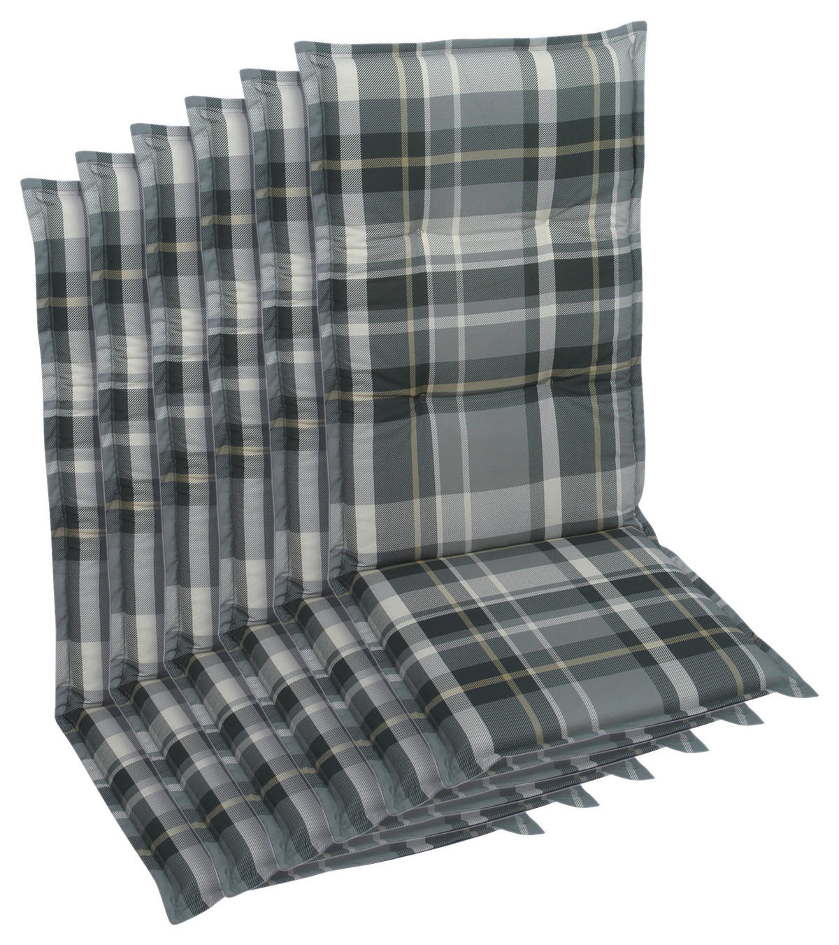 SESSELAUFLAGENSET in Grau Karo  - Grau, Basics, Textil (50/6/108cm)