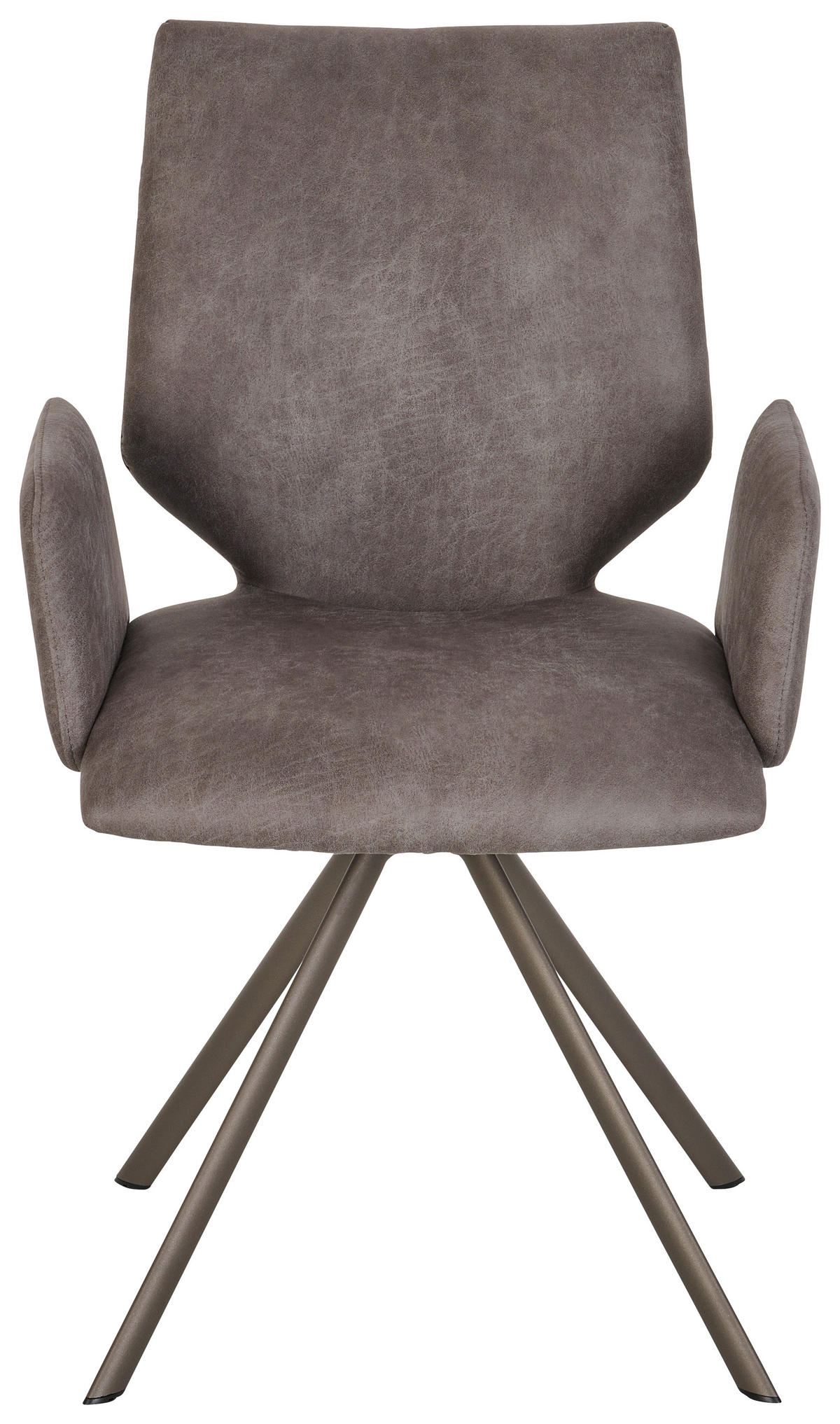 ARMLEHNSTUHL  in Stahl Mikrofaser  - Graubraun/Braun, Design, Textil/Metall (57/92/63cm) - Venjakob