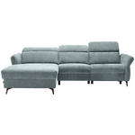 ECKSOFA Türkis Webstoff  - Türkis/Schwarz, Natur, Textil/Metall (199/285cm) - Valnatura