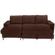 ECKSOFA Dunkelbraun Cord  - Dunkelbraun/Schwarz, KONVENTIONELL, Textil/Metall (150/240cm) - Carryhome
