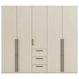 DREHTÜRENSCHRANK 251/235/61 cm,  in Champagner, 5-türig  - Champagner/Schwarz, Basics, Holzwerkstoff/Metall (251/235/61cm) - Novel