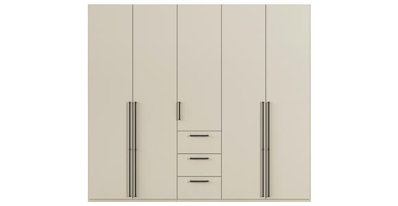 DREHTÜRENSCHRANK 251/235/61 cm,  in Champagner, 5-türig  - Champagner/Schwarz, Basics, Holzwerkstoff/Metall (251/235/61cm) - Novel