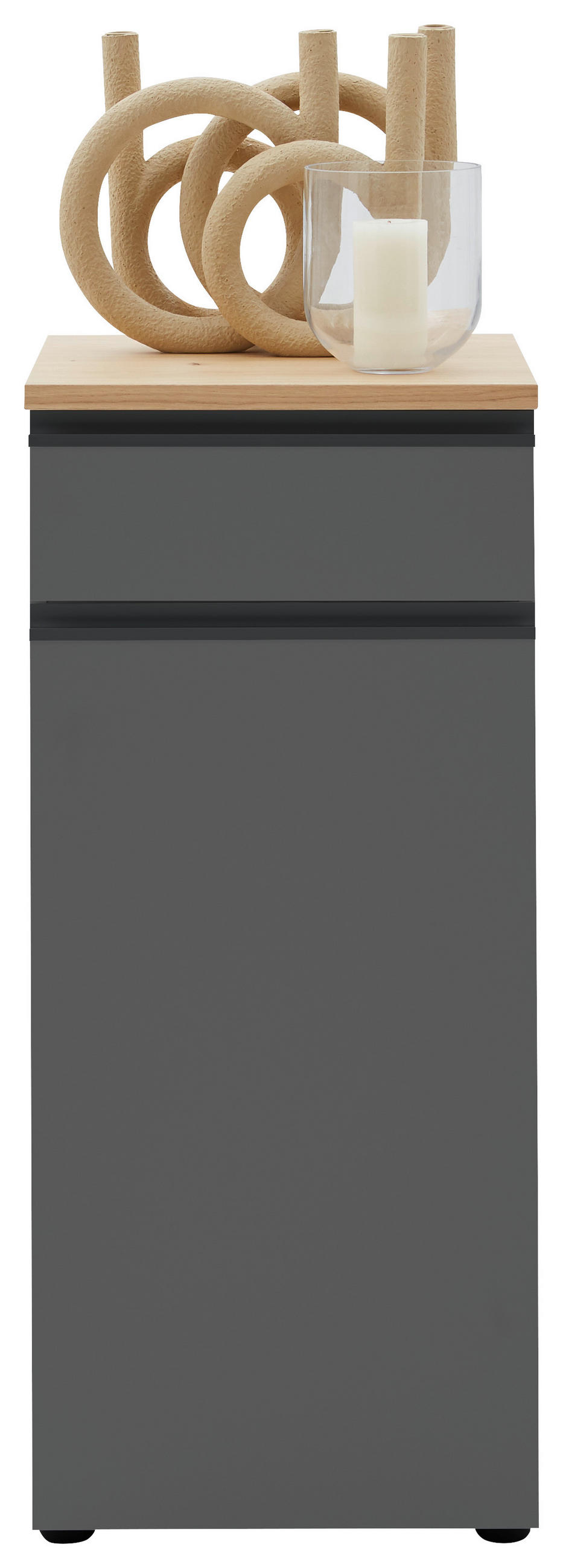 KOMMODE 45/102/41 cm  in Grau  - Eichefarben/Anthrazit, Design, Holz/Holzwerkstoff (45/102/41cm) - Dieter Knoll