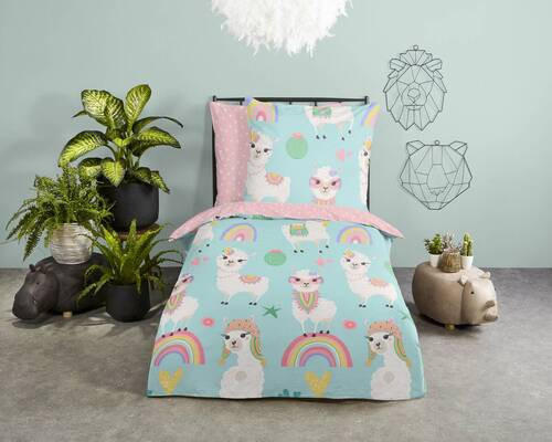 JUGENDBETTWÄSCHE Lamalife Renforcé 135/200 cm  - Multicolor, Design, Textil (135/200cm)