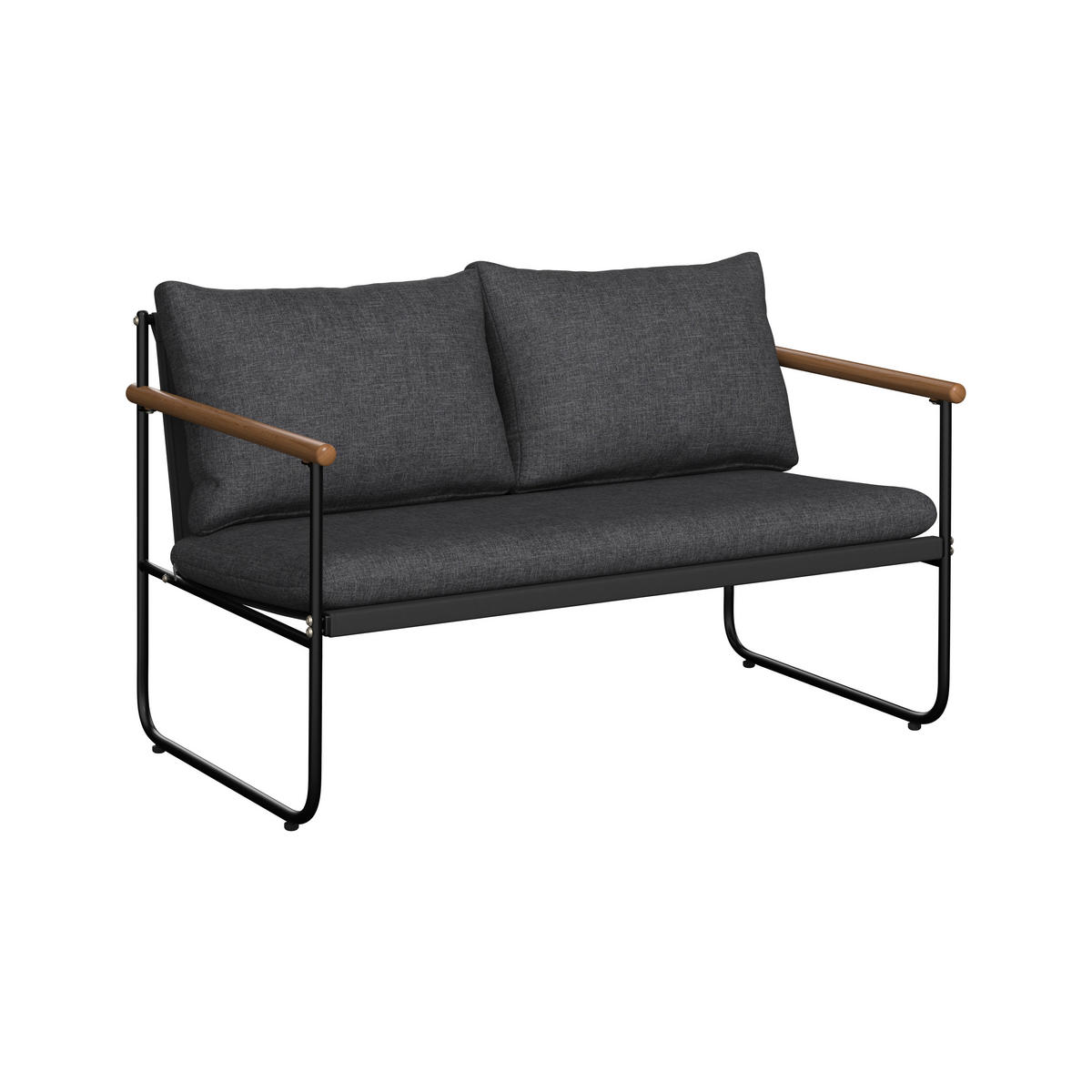 LOUNGEGARNITUR Eisen  - Anthrazit/Schwarz, MODERN, Glas/Textil (125/75/76cm) - Ambia Garden