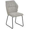 STUHL  in Eisen Mikrofaser Metall, Textil  - Hellgrau/Schwarz, Design, Textil/Metall (49/89,5/65cm) - Novel