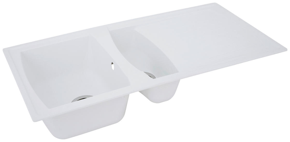 SPÜLE 1712BOSTON100X50W  - Weiß, Trend, Glas/Kunststoff (100/20/50cm) - Respekta