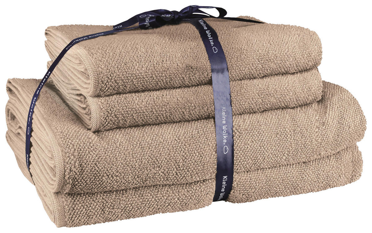 SADA RUČNÍKŮ, 50x100/70x140 cm, šedohnědá - šedohnědá, Konvenční, textil (50x100/70x140cm) - Kleine Wolke